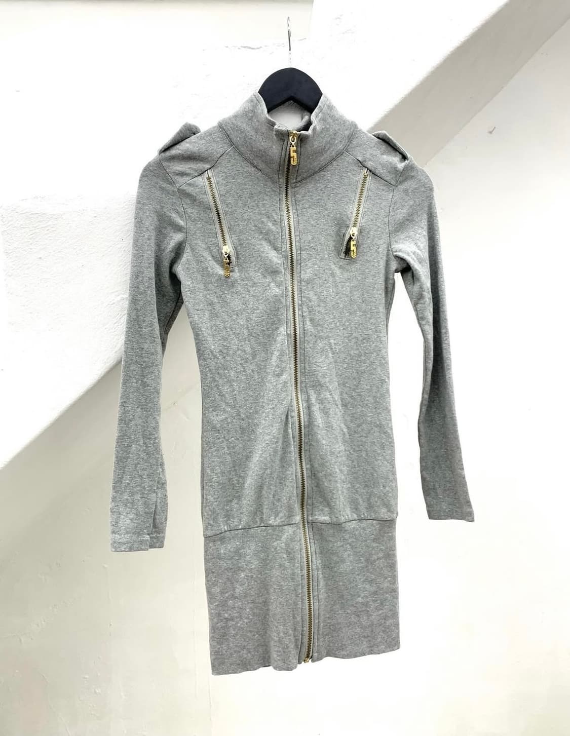 빈티지 갸루 딱붙 그레이 집업 y2k 상품이미지4