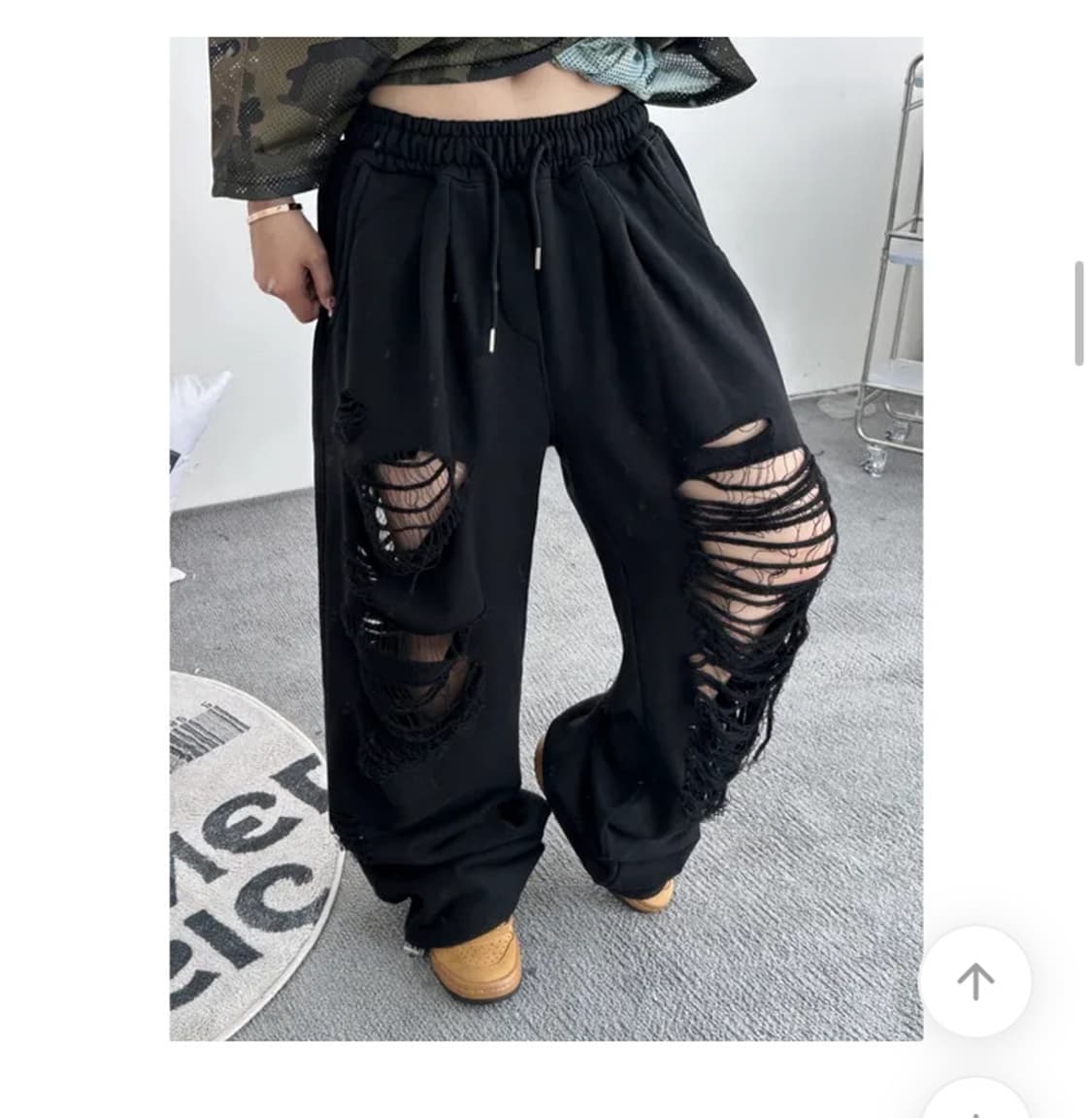 키미스 데미지 디스트로이드 팬츠 블랙 상품이미지1