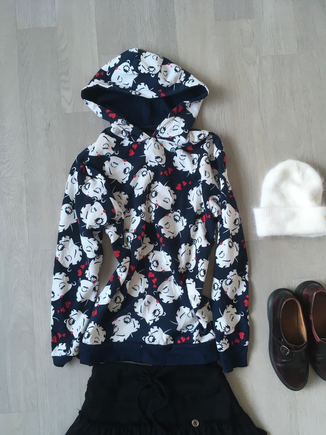 jpn vintage bettyboop printing hood  상품이미지1