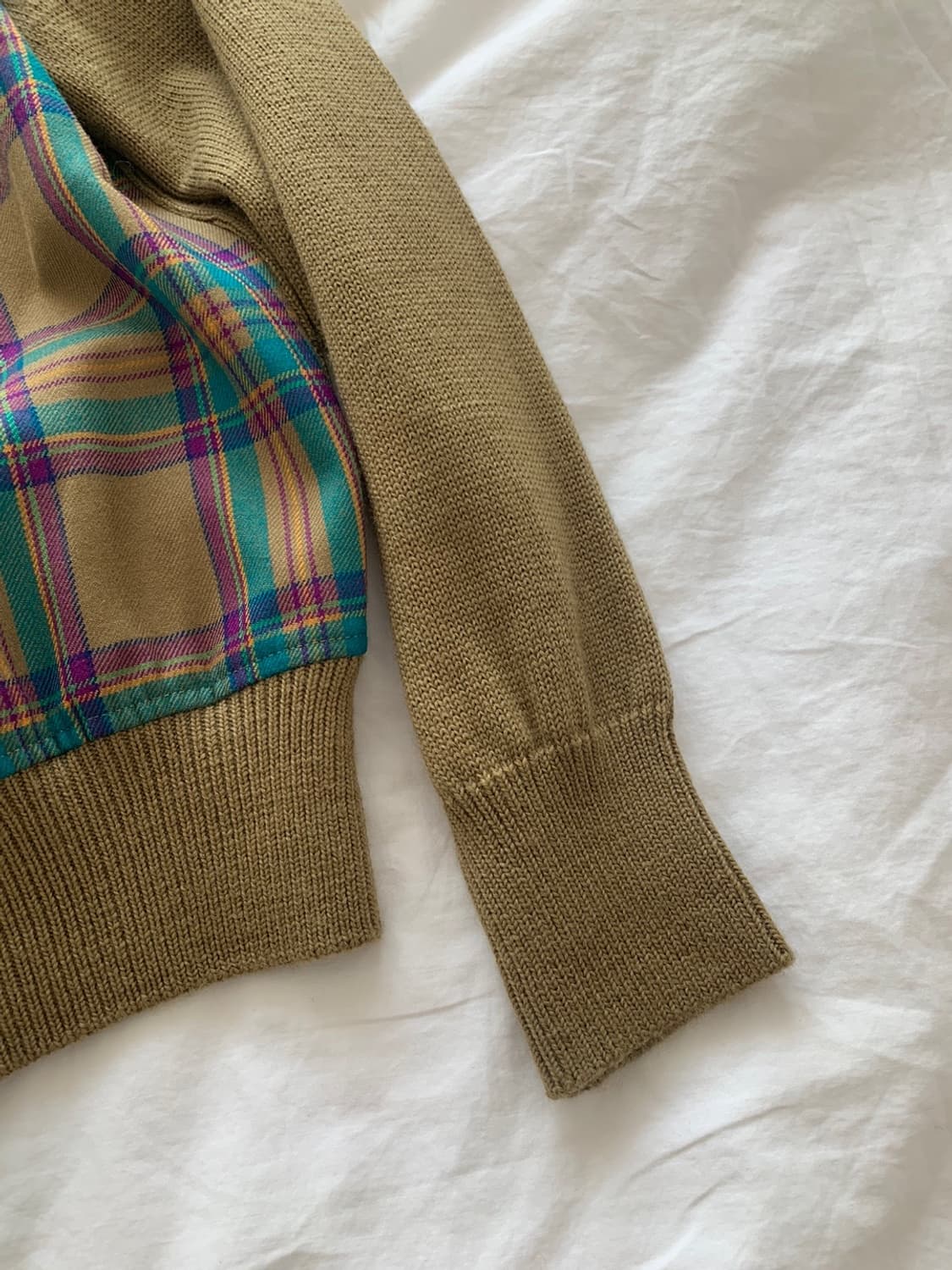 White itarkiard 체크 울 가디건 상품이미지5