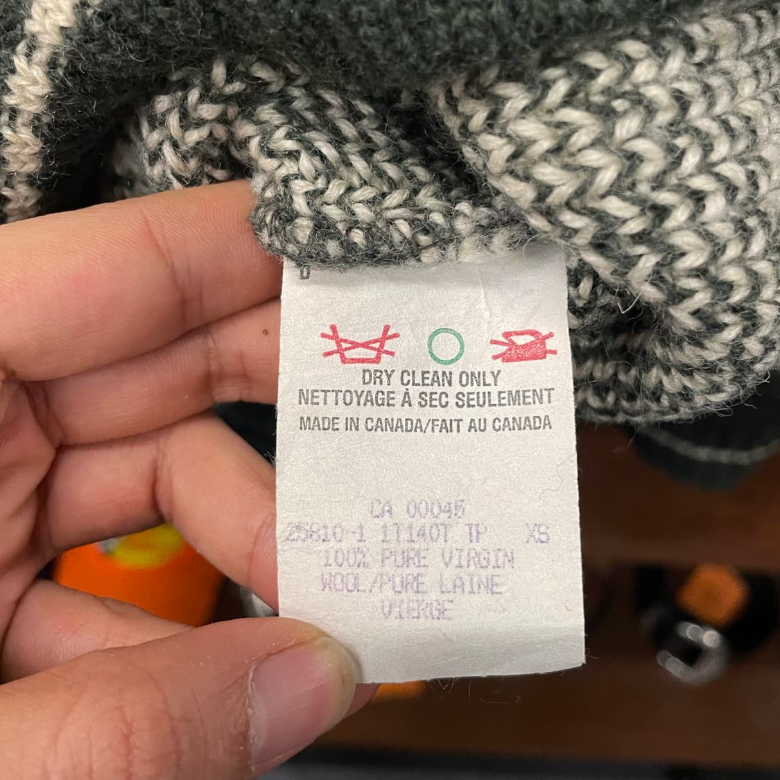 90s 캐나다 툰드라 헤비 울 순록 패턴 크롭 니트 스웨터 N206 상품이미지10