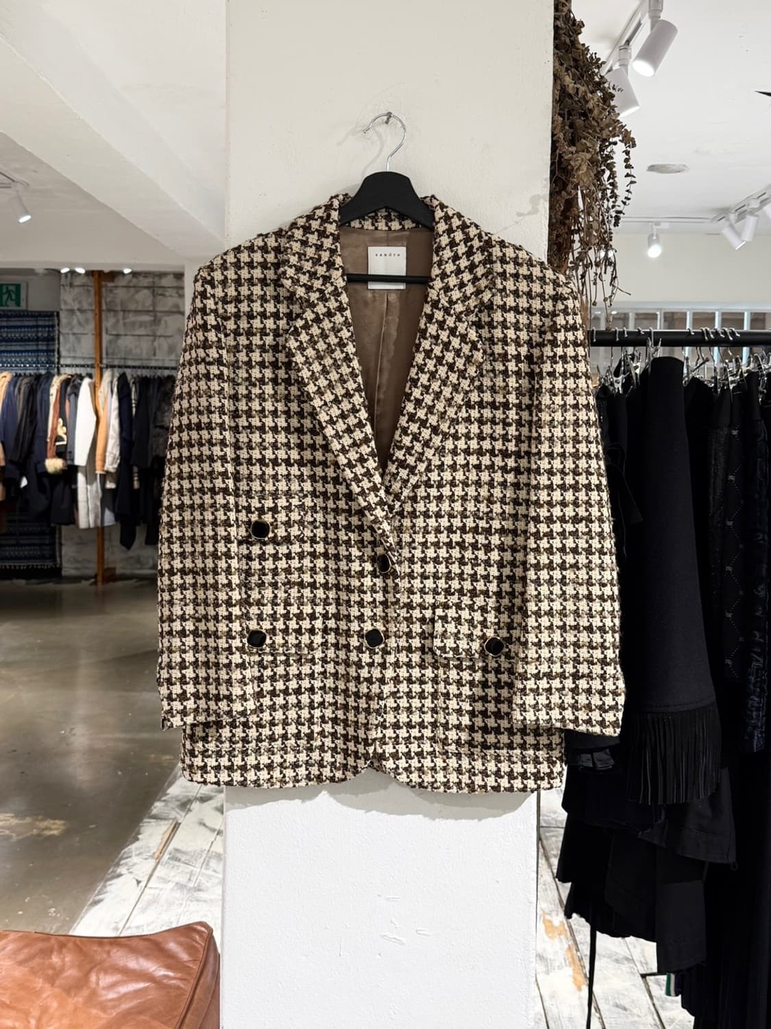 산드로 브라운 하운드투스 트위드 더블 자켓 상품이미지1