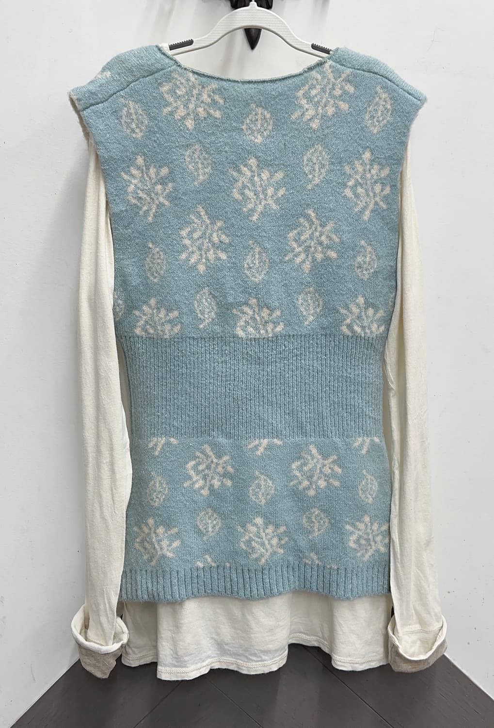 🩵하구미의 모리걸 코디세트 🩵 러블리 하늘색 스커트 레이어드 베스트  상품이미지3