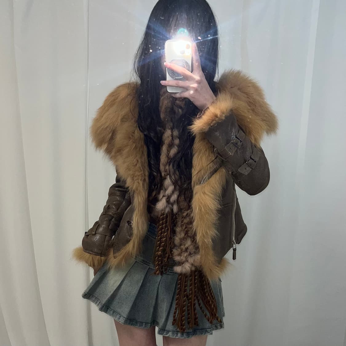 폭스 퍼 후디 무스탕 상품이미지3