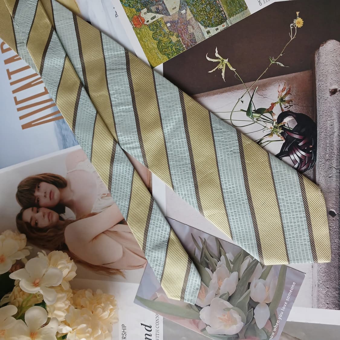 휴고보스 실크 스트라이프 넥타이 8.8cm A~B등급 A19635
 상품이미지4