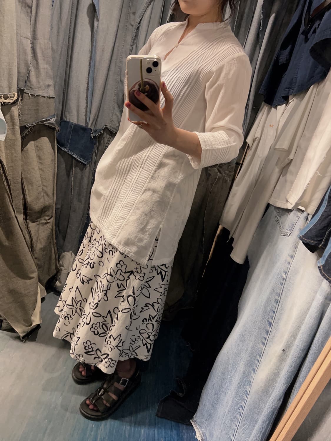 44-66) Plantation Textured Pintuck Tunic 상품이미지3
