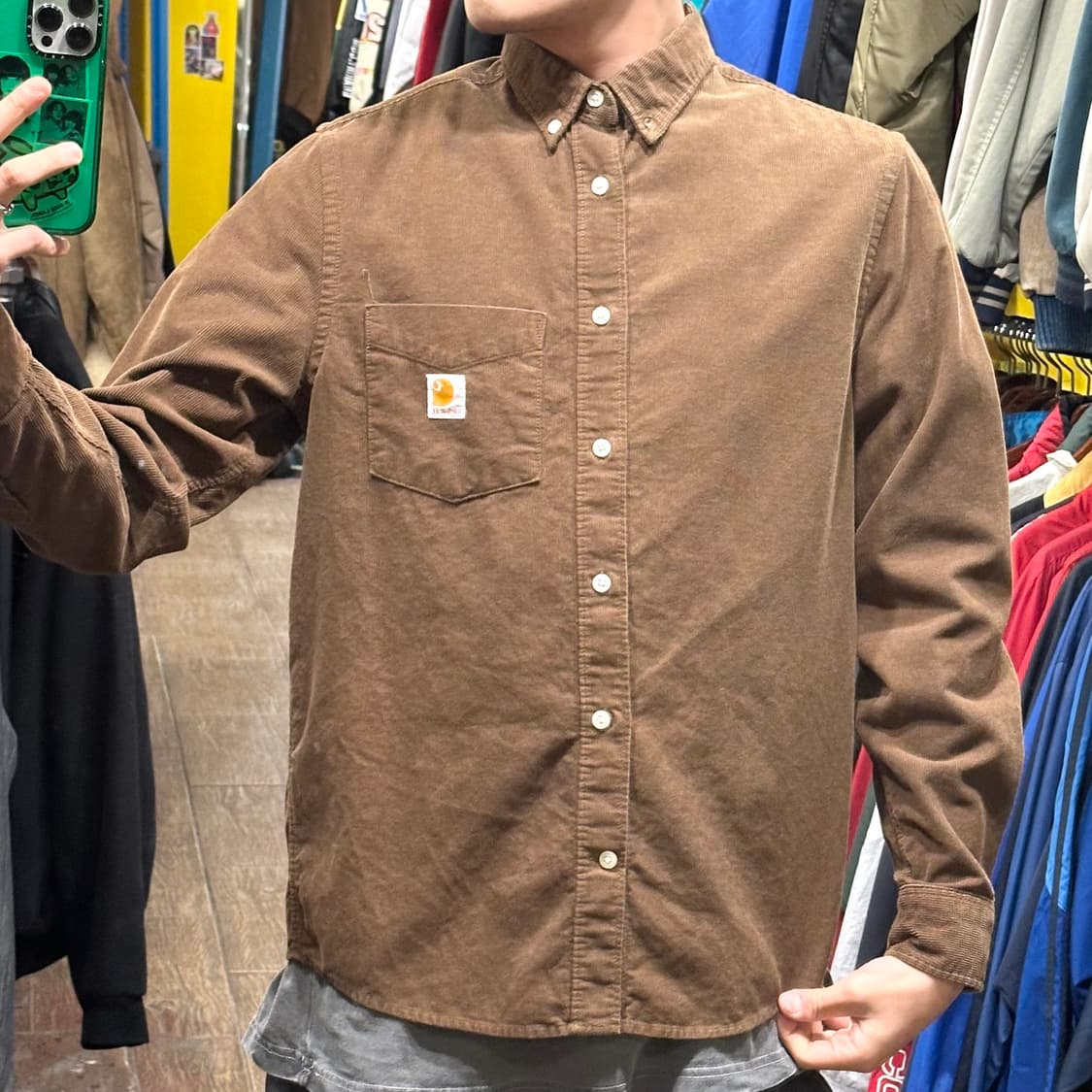 [HI] 칼하트 코듀로이 셔츠 브라운 상품이미지2