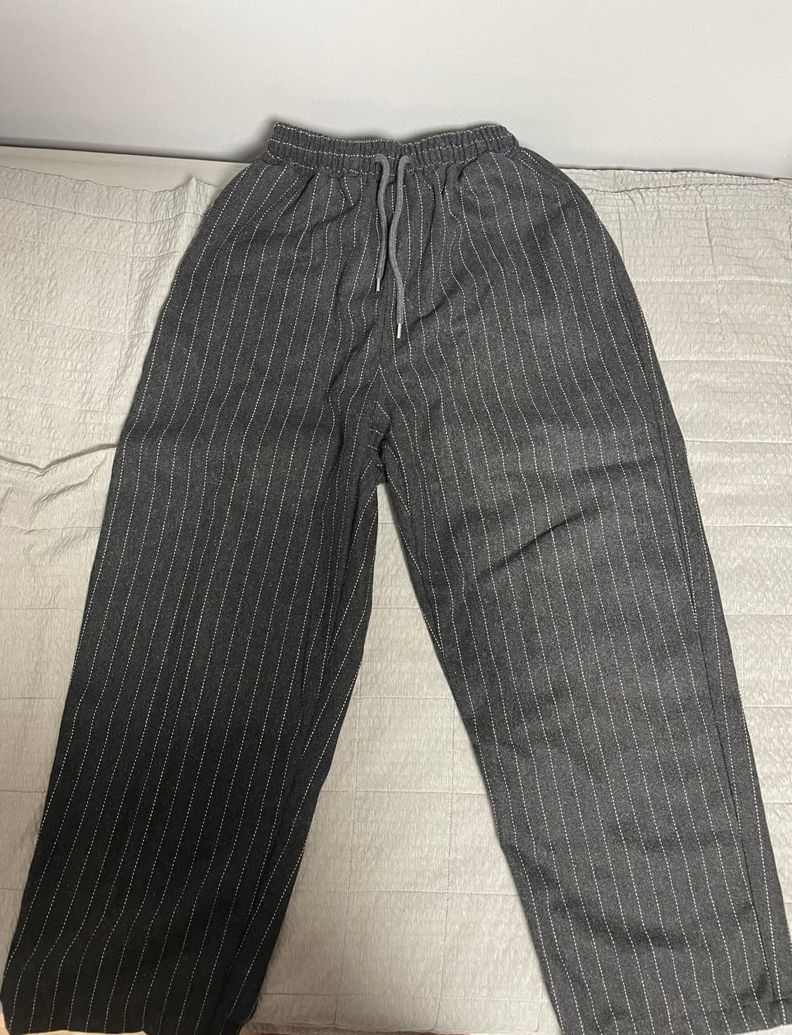 Awaii 울 스트라이프 밴딩 와이드팬츠 상품이미지4