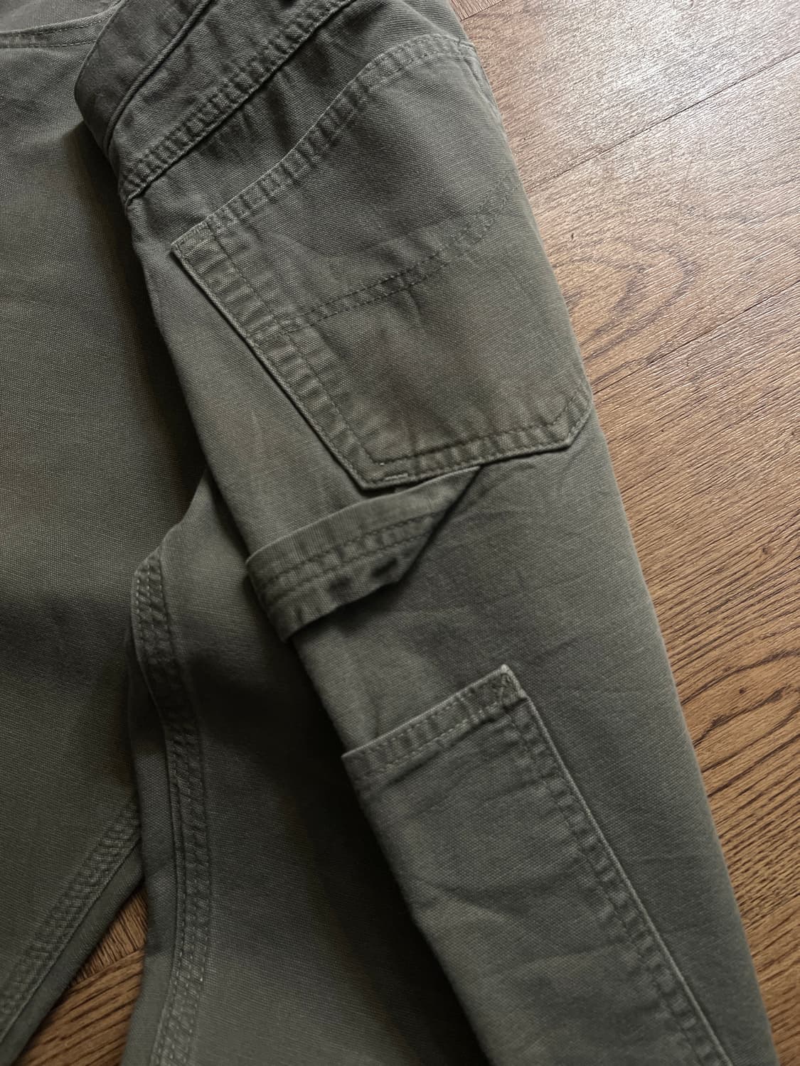 [36]칼하트 USA 더티워싱 모스그린 카펜터 워크 팬츠 M1 상품이미지5