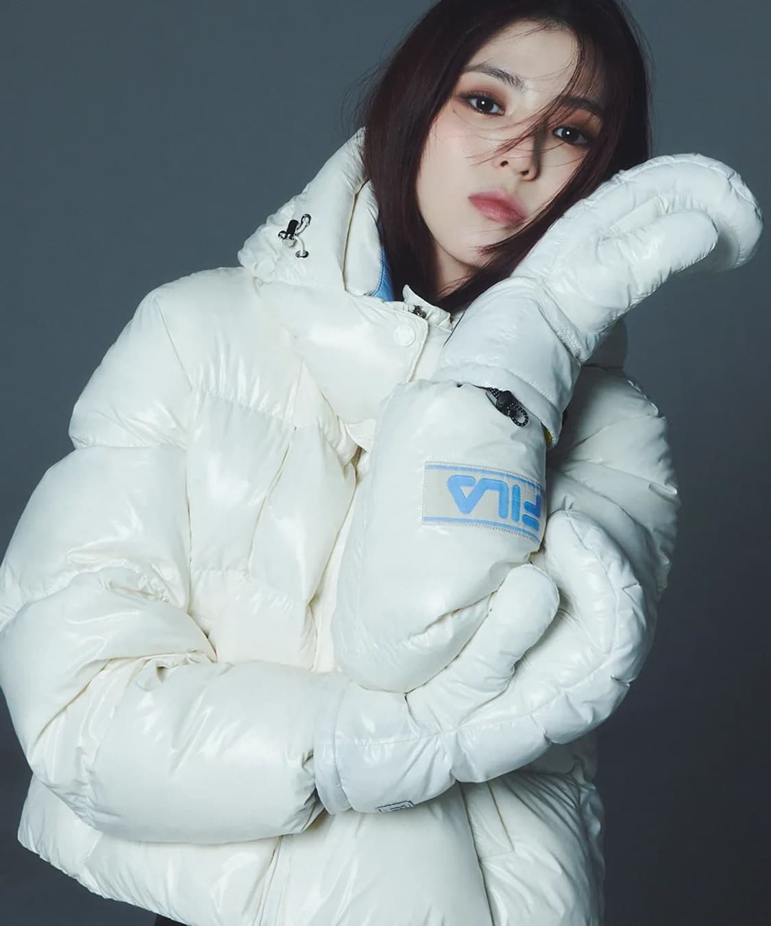 (우먼스 M) 새상품 필라 FILA 밀라노다운 후드 구스다운 숏 패딩자켓 상품이미지1