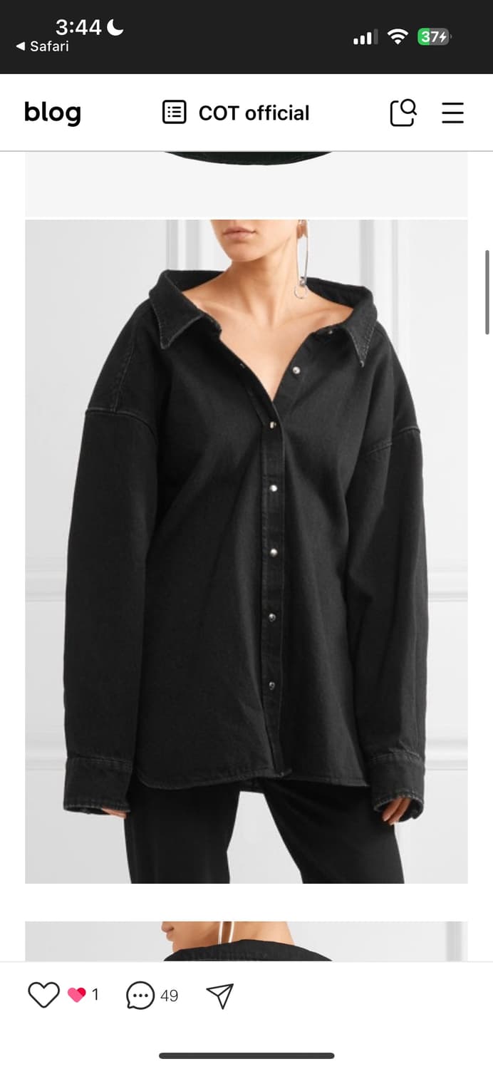 발렌시아가 핀치드 데님 셔츠 상품이미지3