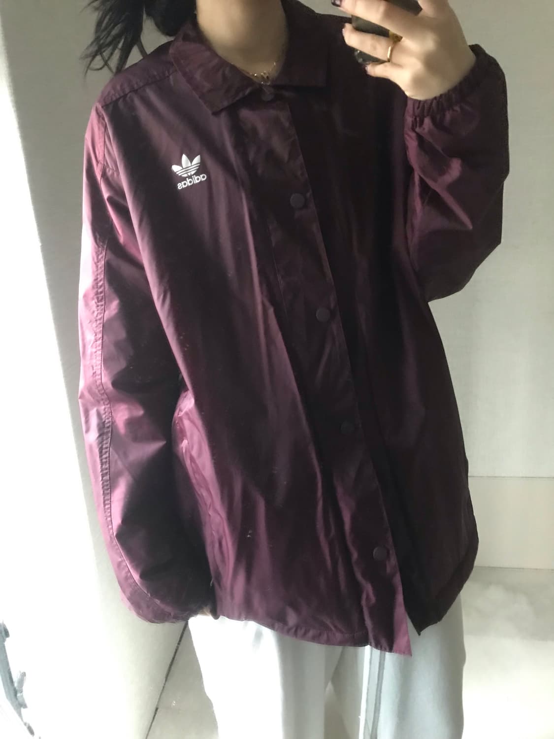 아디다스 버건디 코치 자켓 상품이미지2