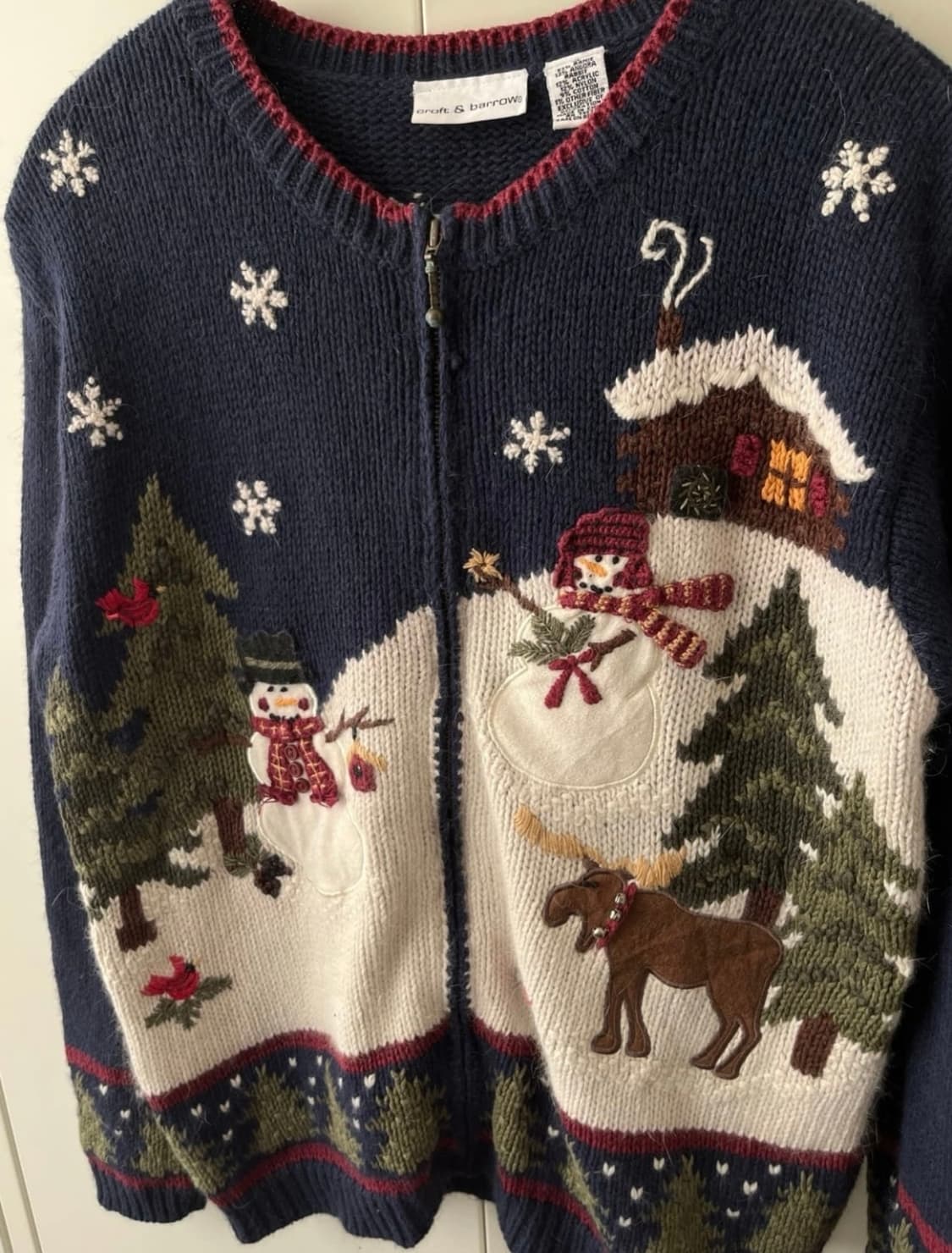 빈티지 눈사람풍경 니트 가디건 상품이미지4