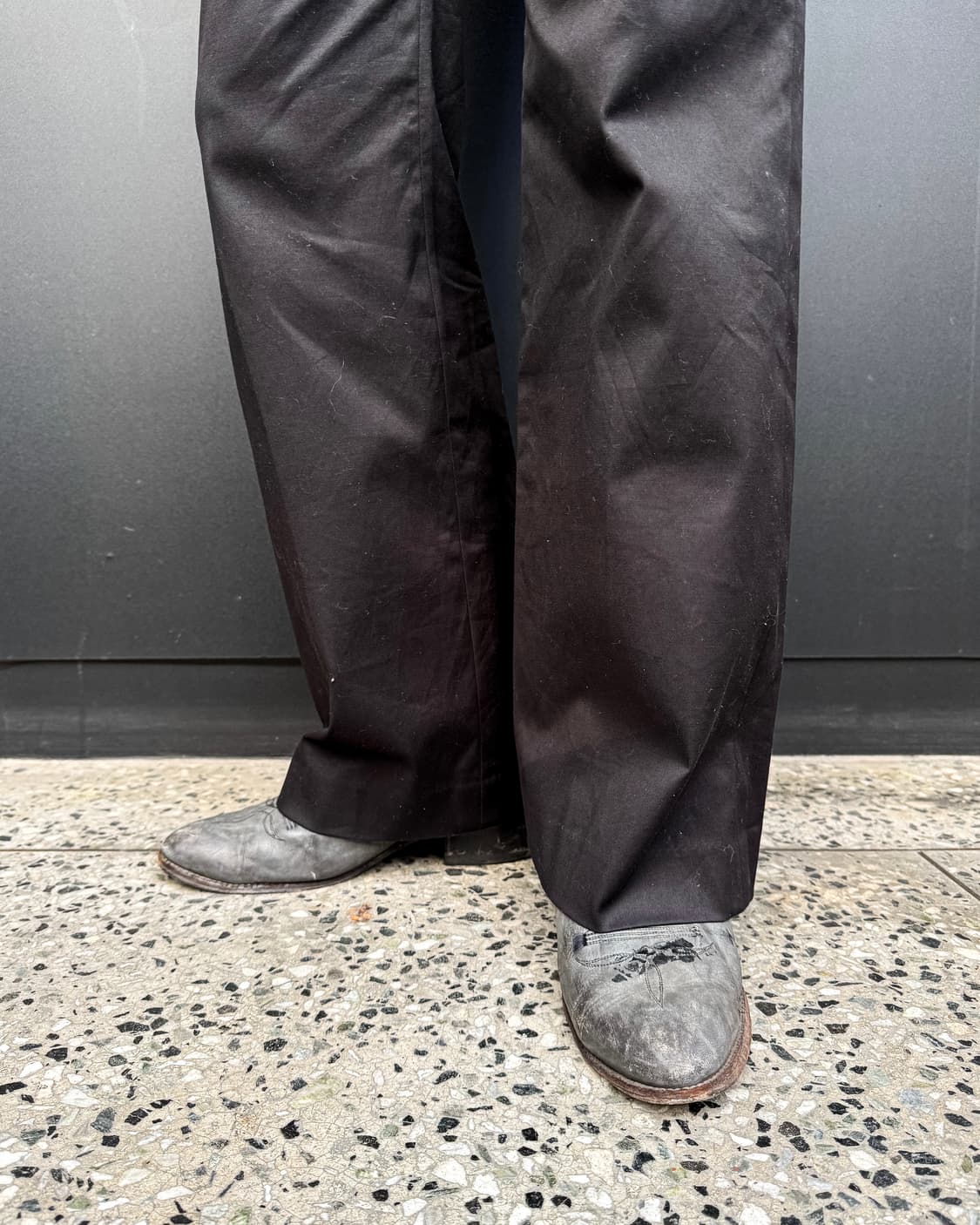 Black Wide Flare Slacks 상품이미지3