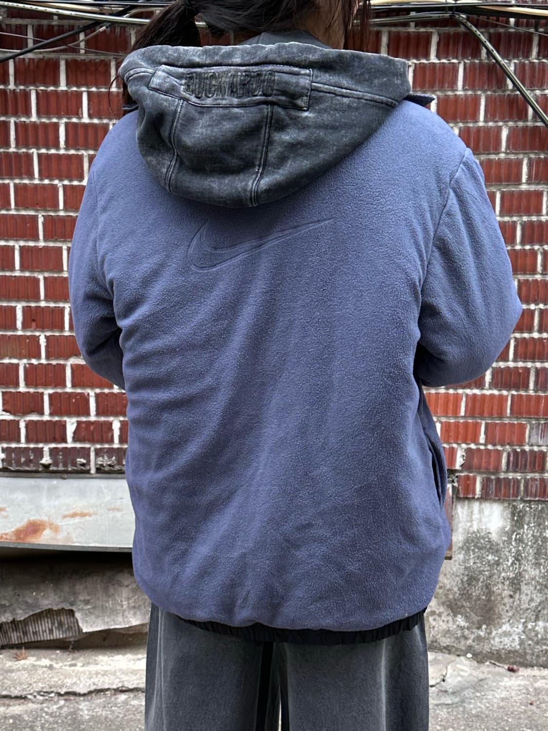 나이키 리버시블 바막 나이키 맨투맨 버카루 후집 흑청 팬츠 코디세트 상품이미지4