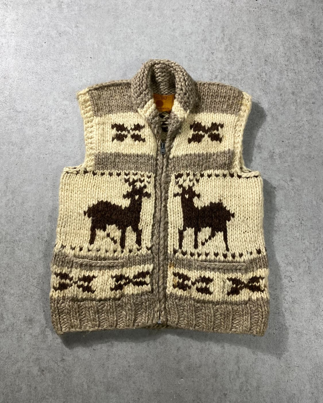 [M] KISITAU 캐나다 메이드 코위찬 니트 베스트 상품이미지3