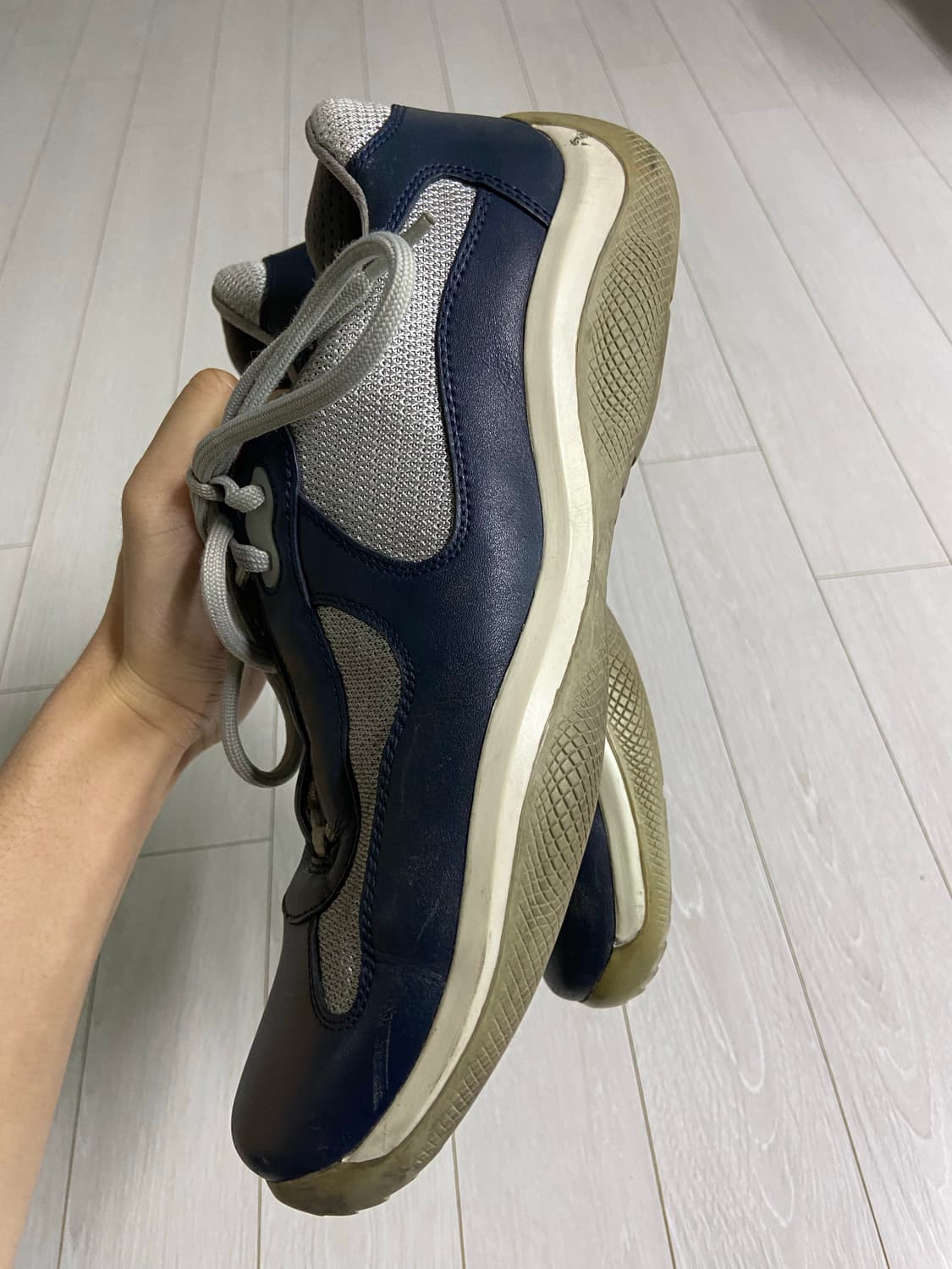 [8] 00s 프라다 아메리카컵 스니커즈 네이비 상품이미지3