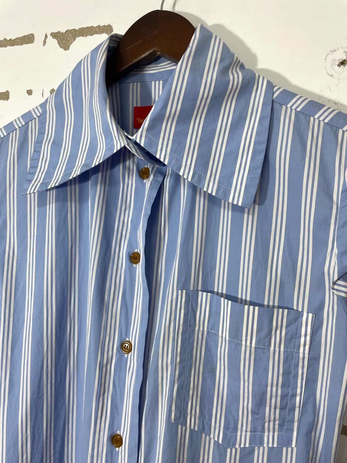 스트라이프 빅카라 블라우스  상품이미지3