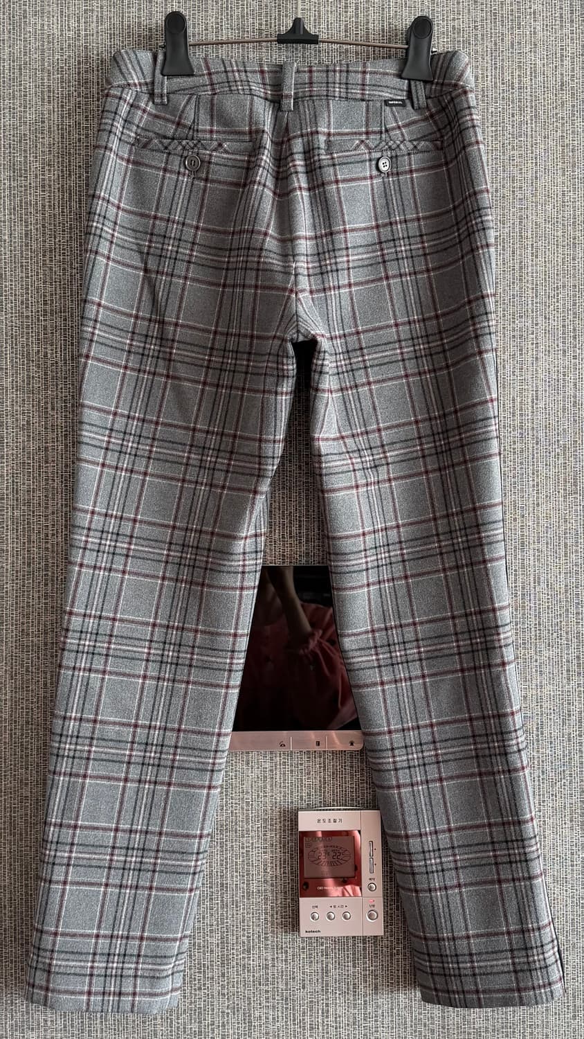 임페리얼 골프 그레이 체크 스트레치 슬랙스 여성 바지 기모 팬츠 상품이미지6