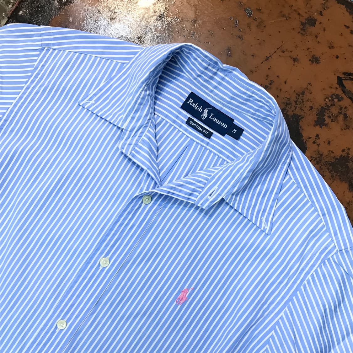 폴로랄프로렌 라이트 블루 스트라이프 반팔 셔츠 남성 105 사이즈 상품이미지3