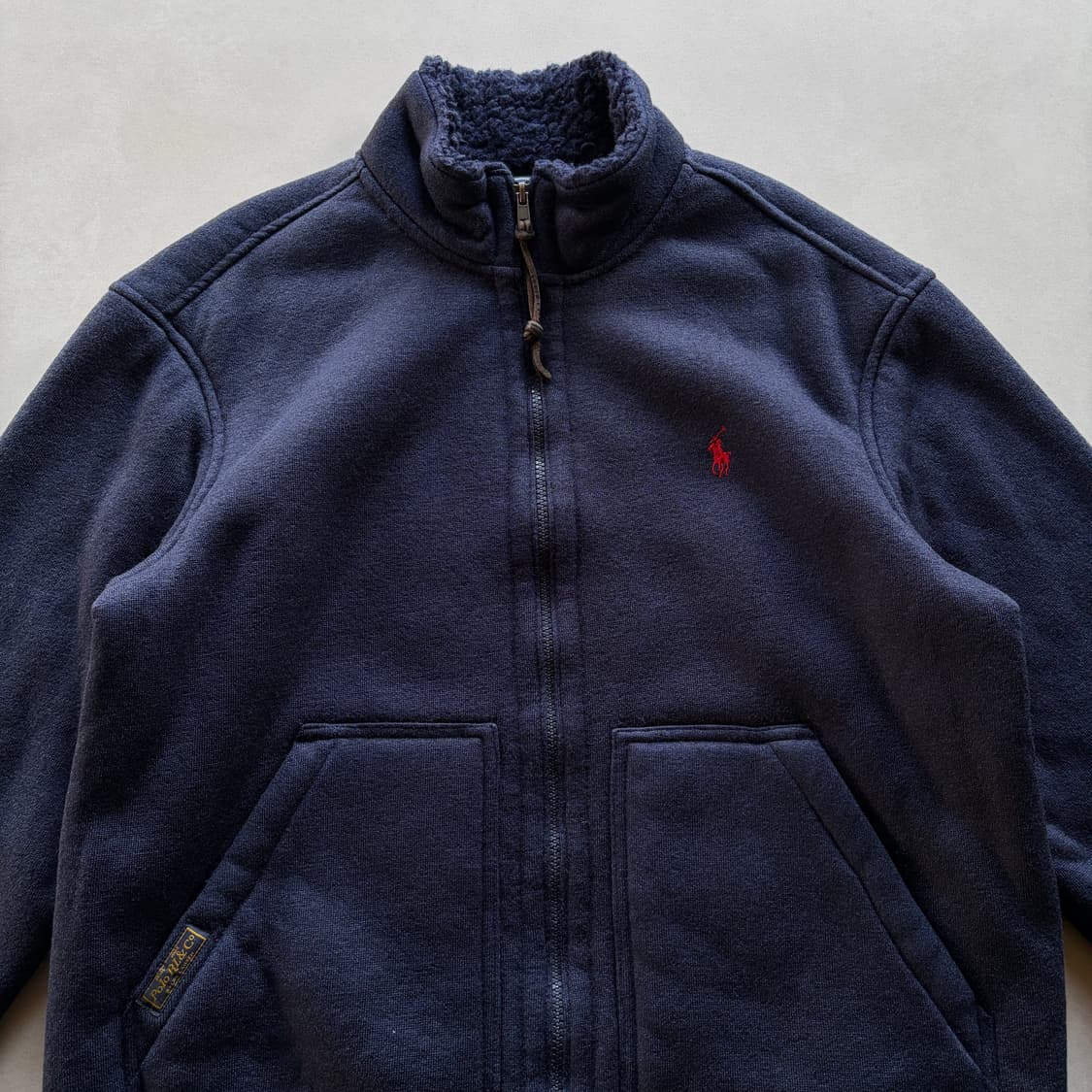 [M]폴로 랄프로렌 엘보 패치 딥파일 플리스 쉐르파 자켓 navy 상품이미지5