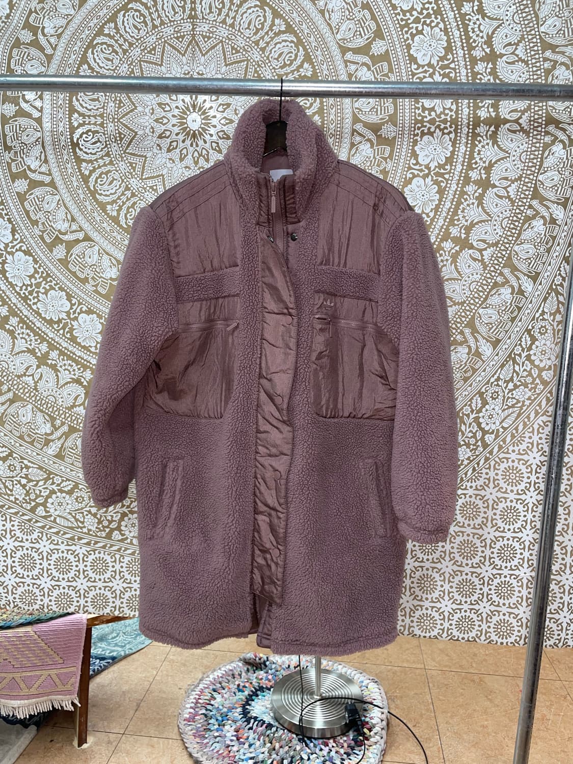 아디다스 여성 양털 롱 후리스 자켓  상품이미지3