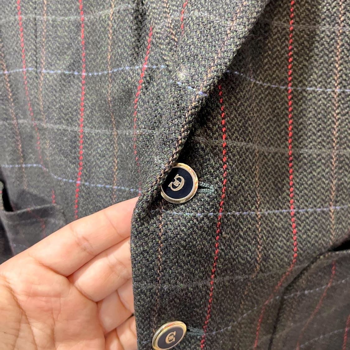 90s Nino Cerruti 체크 블레이저 자켓 (M) 상품이미지3