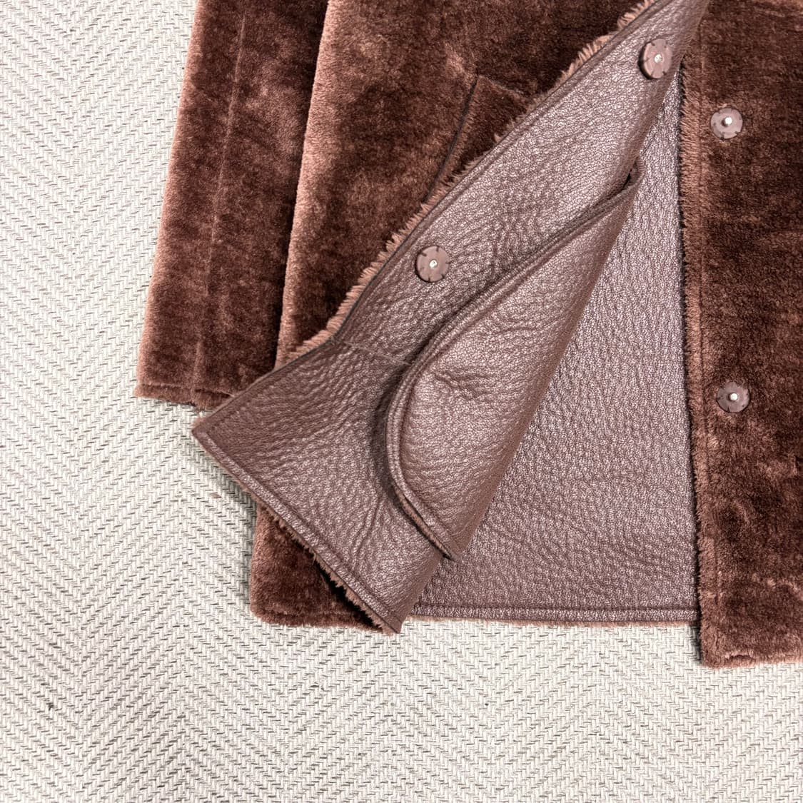 타하리 브라운 퍼 코트 자켓 v1037 상품이미지6