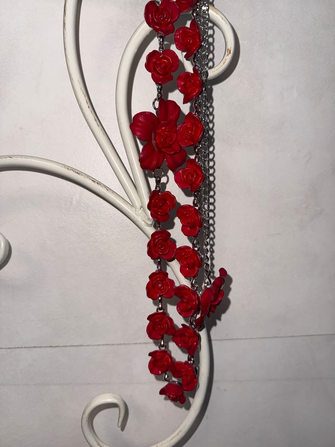 Red vintage rose chain necklace/ belt 상품이미지4