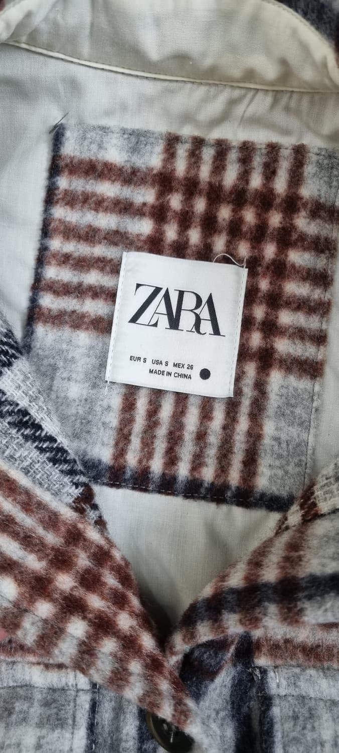 ZARA 자라 체크 셔츠형 코트 S _ 여성 상품이미지9