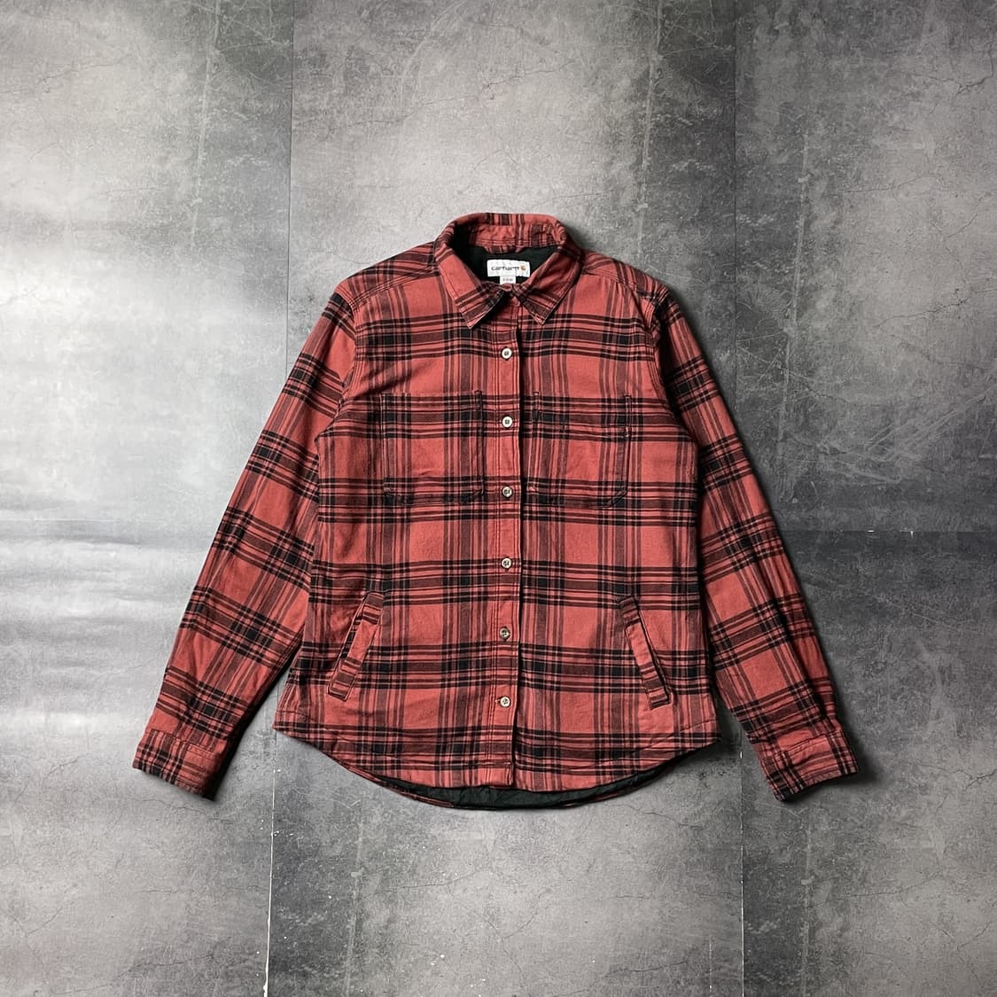 CARHARTT 칼하트 빈티지 레드 플란넬 체크 셔츠 A00860 상품이미지1