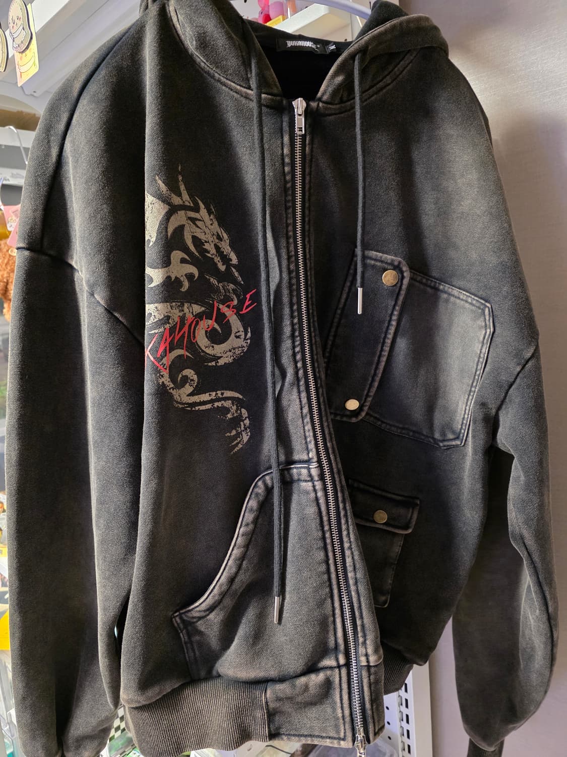 yukahouse 유카하우스 y2k 빈티지 워싱 후드 집업 (M) 상품이미지4