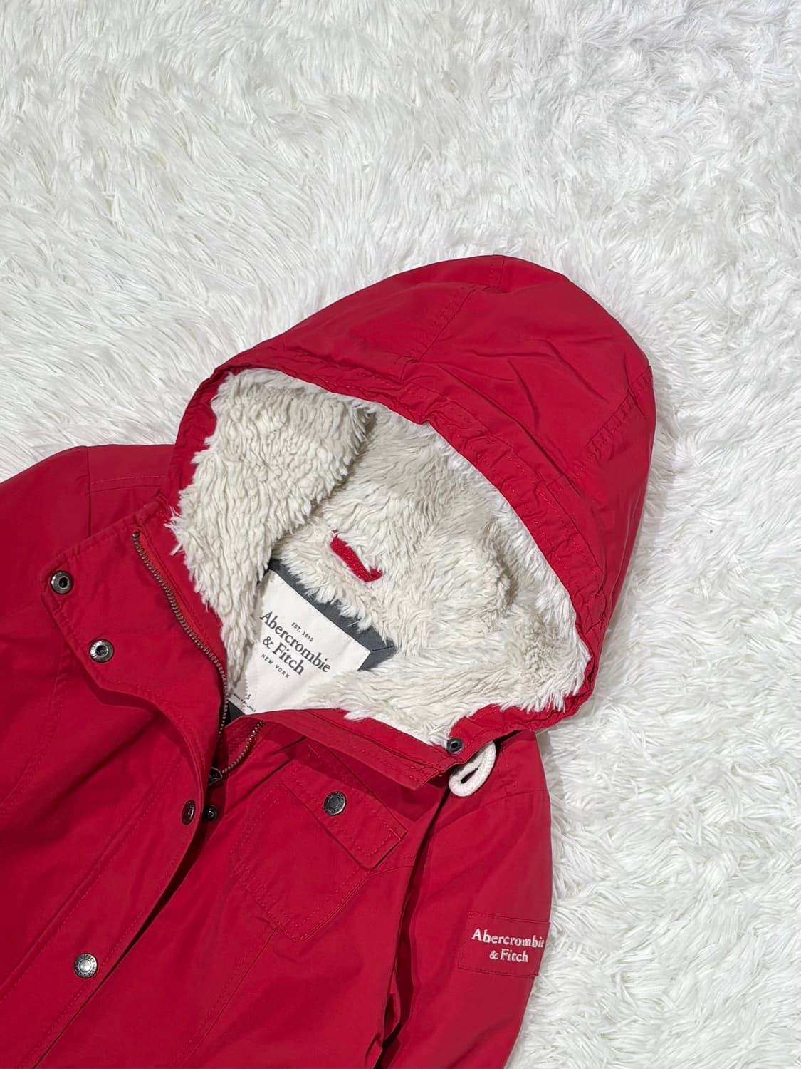 아베크롬비 레드 양털 후드 자켓 상품이미지6