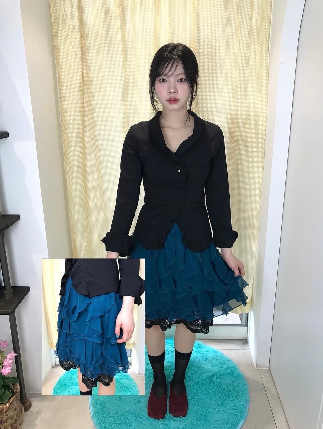 잔잔하게 물결처럼 흐르는 실루엣과 움직일 때마다 살랑 살 랑~ 분위기가  상품이미지1