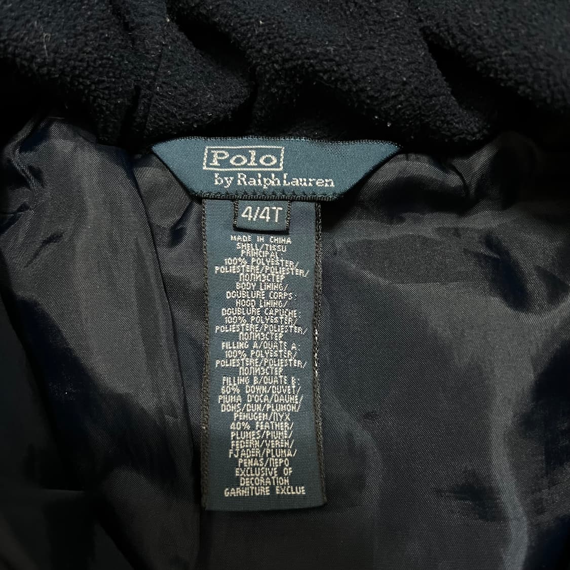 폴로 랄프로렌 키즈 덕다운 빅포니 로고 후드 패딩 점퍼 [네이비] 4세 상품이미지5