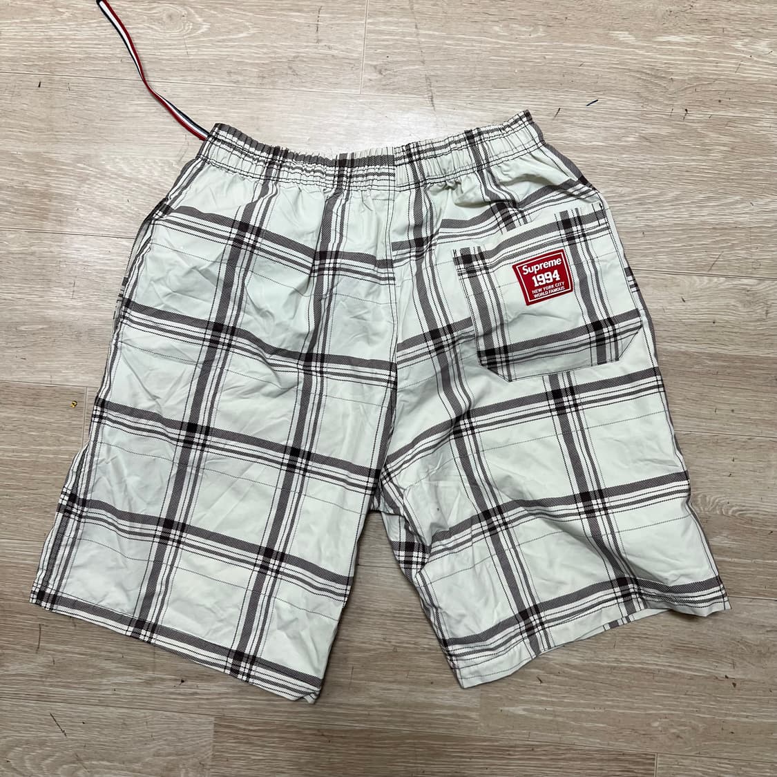슈프림 1994 플래드 이지 체크 보드 쇼츠 반바지 [아이보리] M 상품이미지3