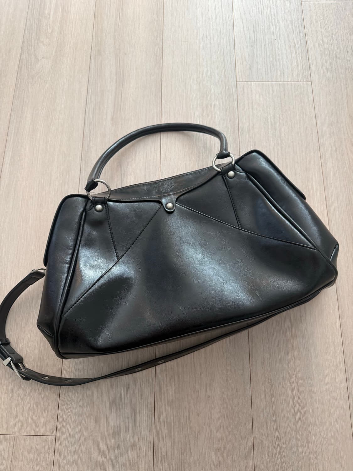 썬번프로젝트 faux leather m.o.s bag (black) 상품이미지2