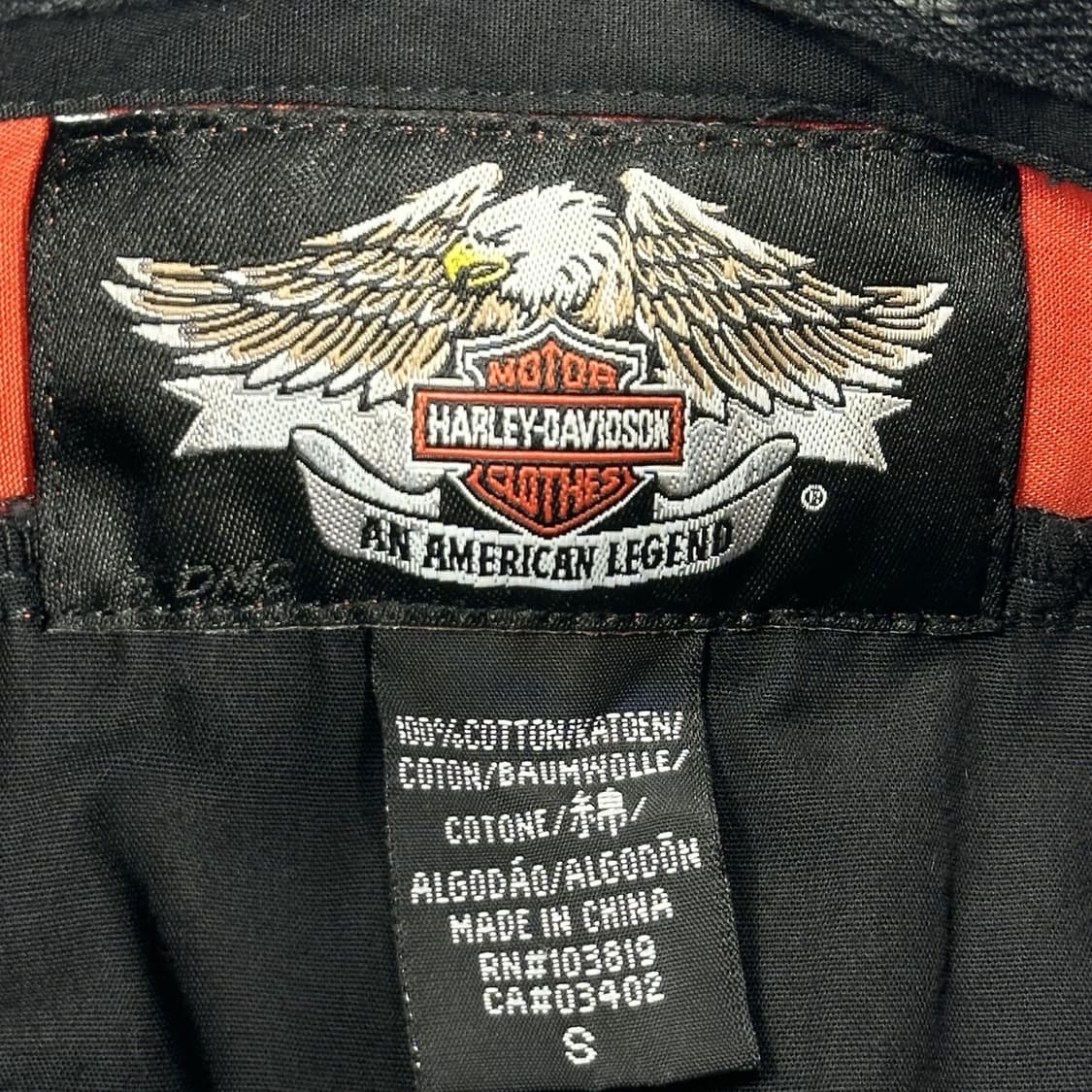 할리데이비슨 백로고 바이크 블랙 자수 셔츠 (실측 M) 상품이미지7