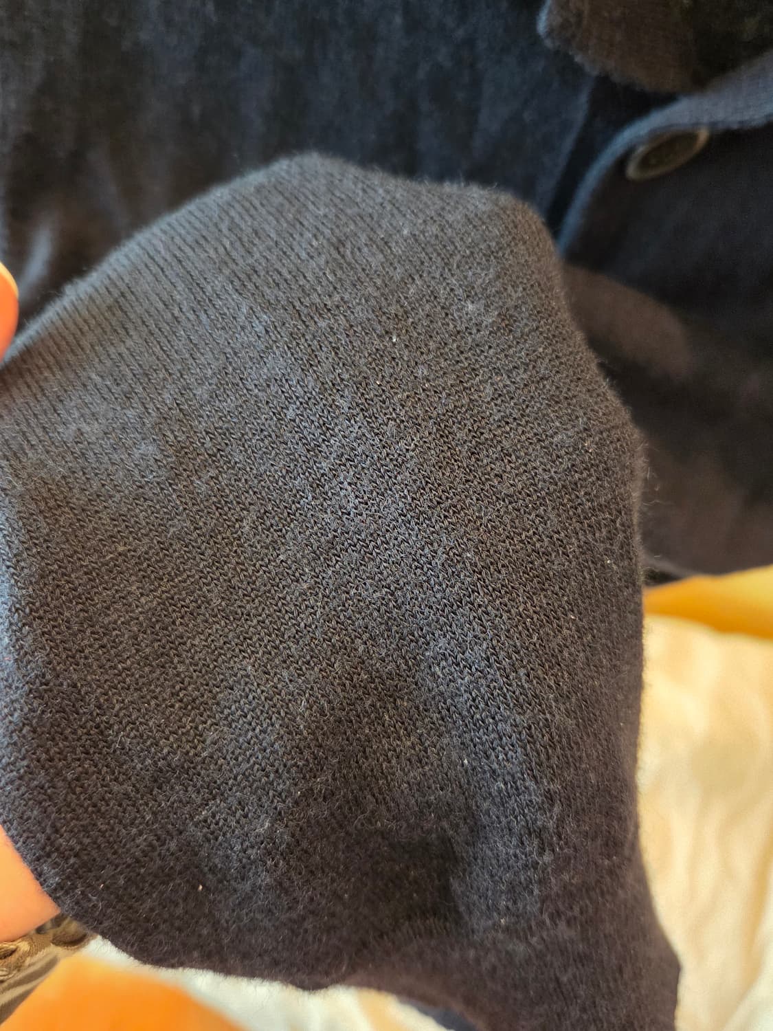 꼼데가르송 robe de chambre 남색 카라 반팔 니트 상품이미지5