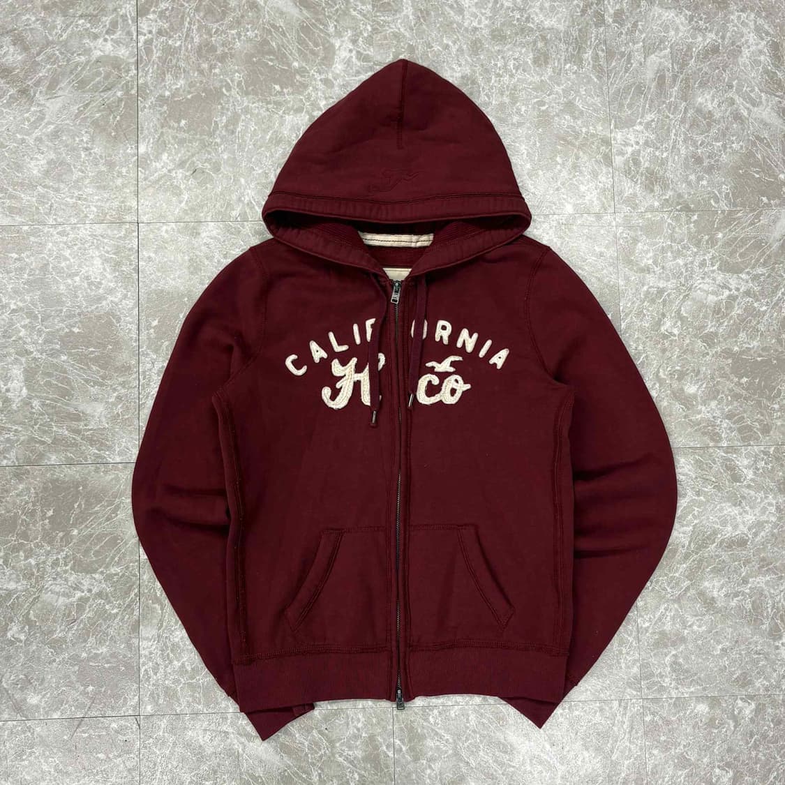 홀리스터 y2k 여리핏 버건디 걸즈 대장급 후드집업 희귀져지(M) 상품이미지2