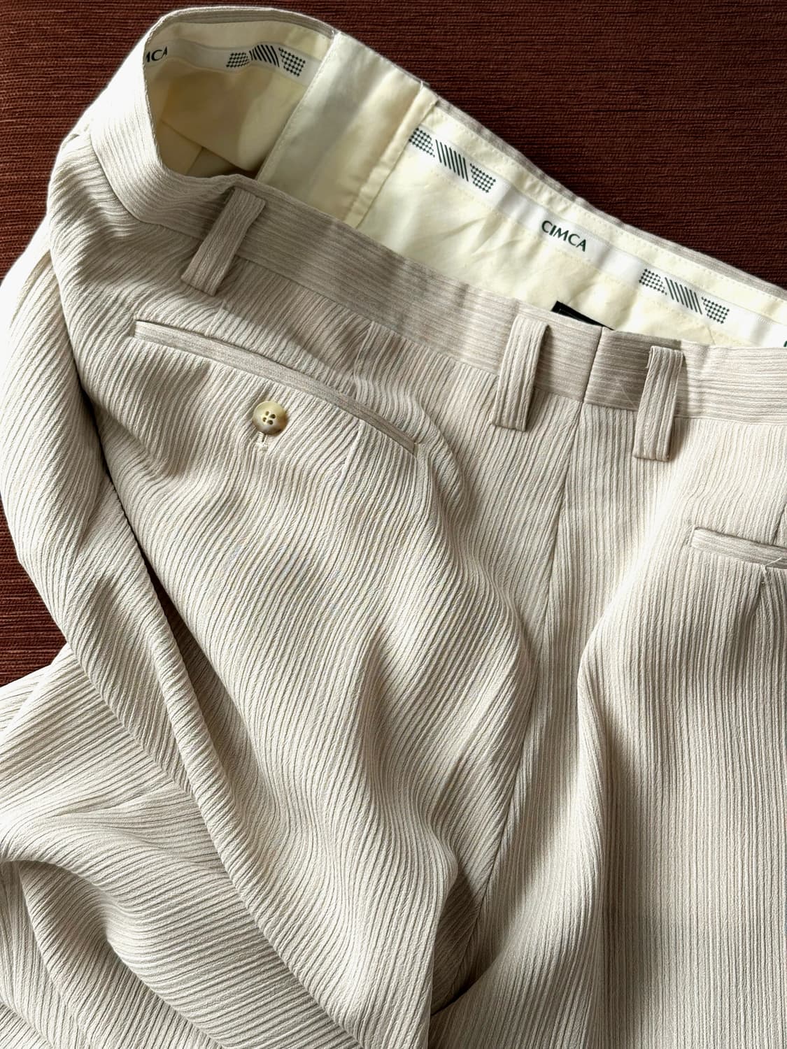 Light woven poly multi pleats trouser 상품이미지5
