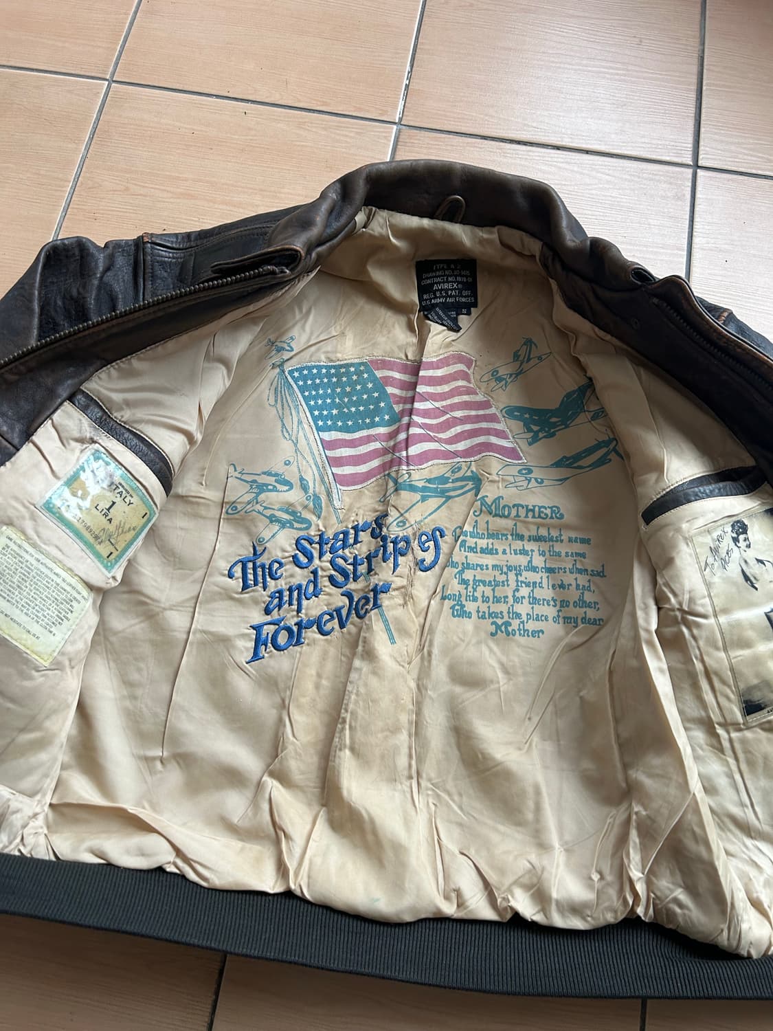 90‘s Avirex 아비렉스 A-2 레더자켓 상품이미지4