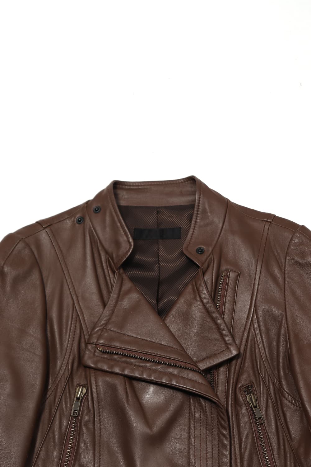 SYSTEM 모카무스 더블 라이더 쉽스킨 가죽 재킷 women S 상품이미지4