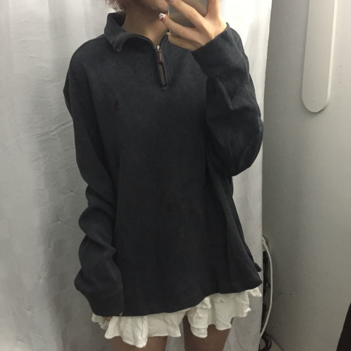 Polo 폴로랄프로렌 모리걸 차콜 니트 반집업 상품이미지2