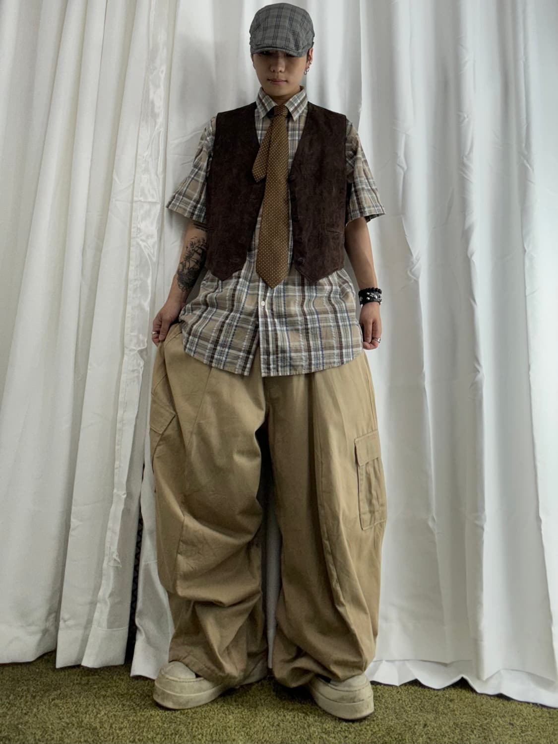 Check patterned hunting cap 상품이미지2