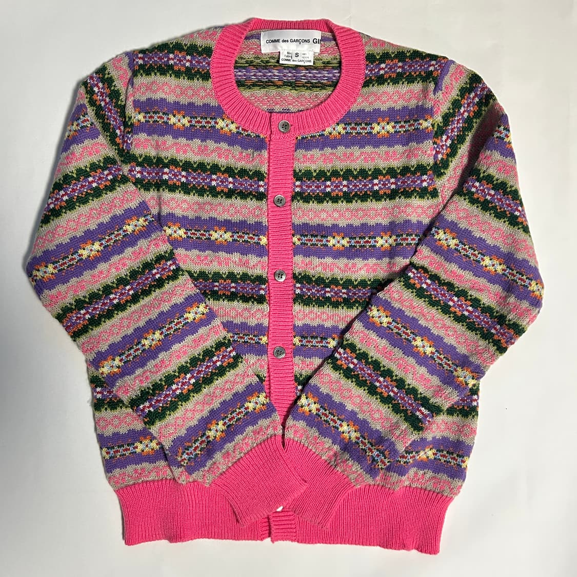 꼼데가르송 걸 comme  girl fair isle 울 가디건 상품이미지5