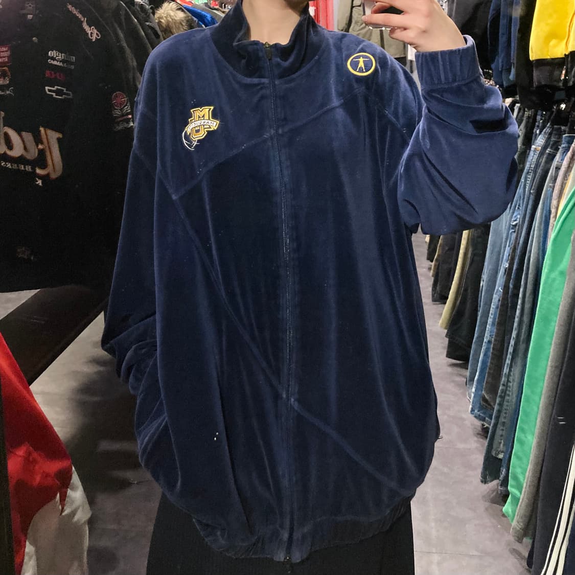  [IM]컨버스 벨벳집업 네이비 상품이미지3