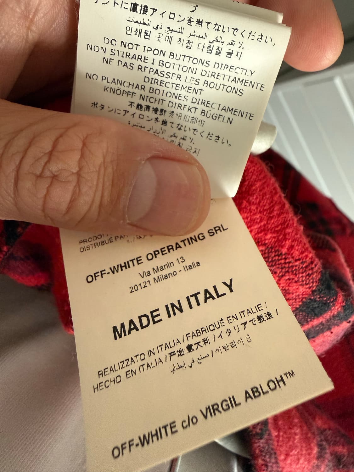 20ss 오프화이트 플란넬 애로우 체크 셔츠 L size 상품이미지8