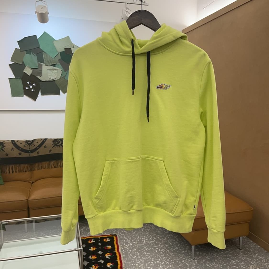 반스 스트릿힙합 자수패치 Y2K 네온 후드티 S C08240 상품이미지3