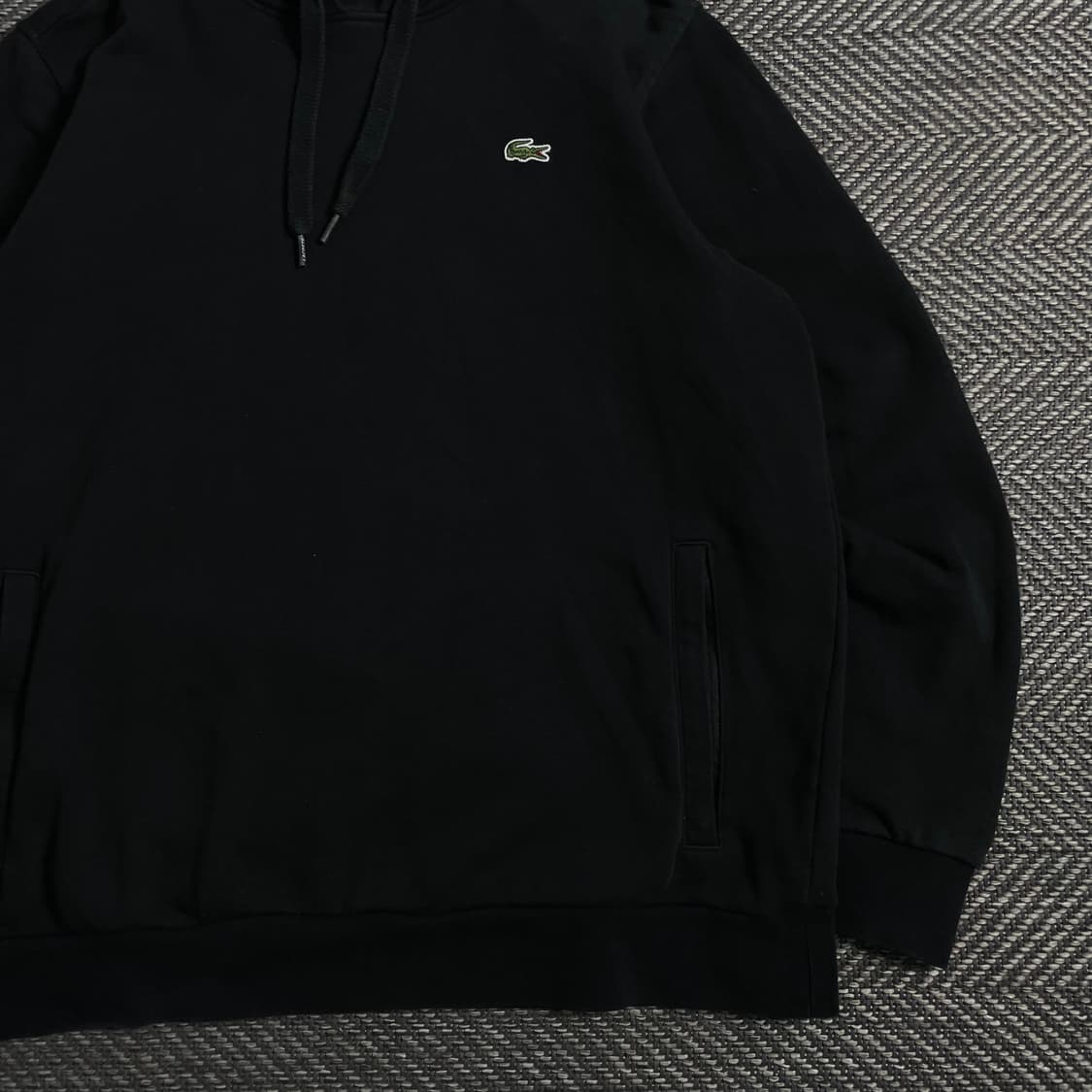 라코스테 자수로고 블랙 미니멀 후드 티셔츠o 3798 상품이미지2